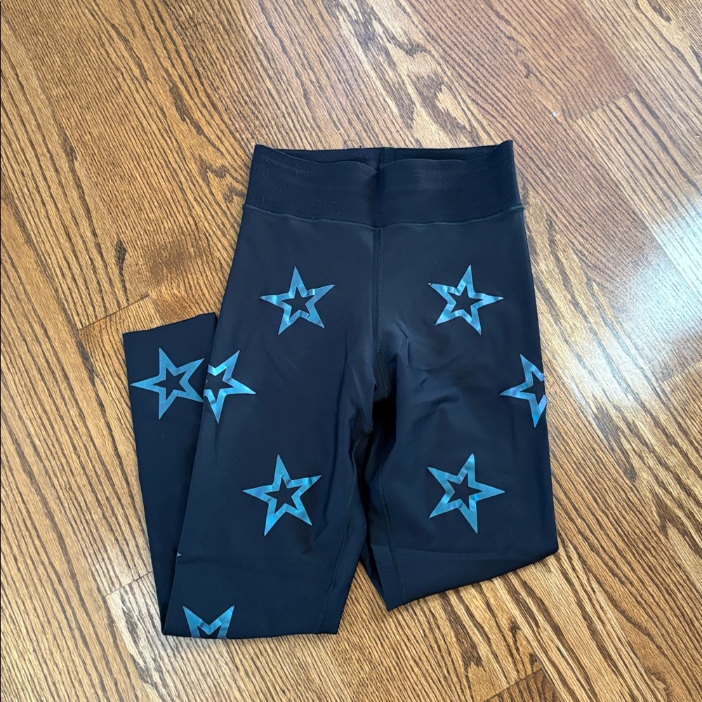 Ultracor Black Leggings with Iridescent Star Design